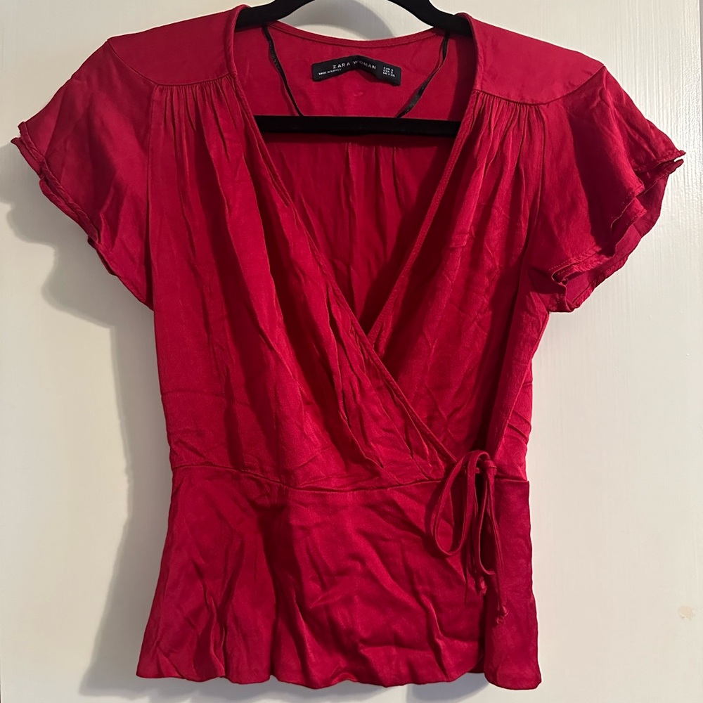 zara wrap top